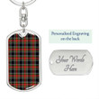 1sttheworld Jewelry - Stewart Black Tartan Dog Tag with Swivel Keychain A7