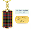1sttheworld Jewelry - Stewart Black Tartan Dog Tag with Swivel Keychain A7 | 1sttheworld
