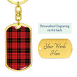 1sttheworld Jewelry - MacQueen Modern Tartan Dog Tag with Swivel Keychain A7 | 1sttheworld