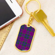 1sttheworld Jewelry - Wardlaw Modern Tartan Dog Tag with Swivel Keychain A7 | 1sttheworld