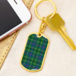 1sttheworld Jewelry - Duncan Ancient Tartan Dog Tag with Swivel Keychain A7 | 1sttheworld