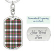 1sttheworld Jewelry - Stewart Dress Modern Tartan Dog Tag with Swivel Keychain A7