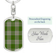1sttheworld Jewelry - Cunningham Dress Green Dancers Tartan Dog Tag with Swivel Keychain A7