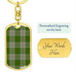 1sttheworld Jewelry - Cunningham Dress Green Dancers Tartan Dog Tag with Swivel Keychain A7 | 1sttheworld