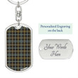 1sttheworld Jewelry - Campbell Argyll Weathered Tartan Dog Tag with Swivel Keychain A7