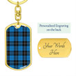 1sttheworld Jewelry - Ramsay Blue Ancient Tartan Dog Tag with Swivel Keychain A7 | 1sttheworld