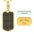 1sttheworld Jewelry - Campbell Argyll Weathered Tartan Dog Tag with Swivel Keychain A7 | 1sttheworld