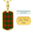 1sttheworld Jewelry - Menzies Green Modern Tartan Dog Tag with Swivel Keychain A7 | 1sttheworld