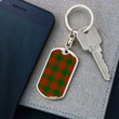 1sttheworld Jewelry - Menzies Green Modern Tartan Dog Tag with Swivel Keychain A7 | 1sttheworld