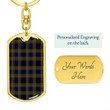 1sttheworld Jewelry - Clelland Modern Tartan Dog Tag with Swivel Keychain A7 | 1sttheworld