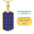 1sttheworld Jewelry - Elliot Modern Tartan Dog Tag with Swivel Keychain A7 | 1sttheworld