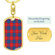 1sttheworld Jewelry - Galloway Red Tartan Dog Tag with Swivel Keychain A7 | 1sttheworld