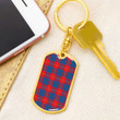 1sttheworld Jewelry - Galloway Red Tartan Dog Tag with Swivel Keychain A7 | 1sttheworld
