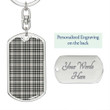 1sttheworld Jewelry - Scott Black _ White Ancient Tartan Dog Tag with Swivel Keychain A7