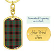 1sttheworld Jewelry - Buchan Ancient Tartan Dog Tag with Swivel Keychain A7 | 1sttheworld