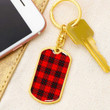 1sttheworld Jewelry - Wemyss Modern Tartan Dog Tag with Swivel Keychain A7 | 1sttheworld