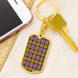 1sttheworld Jewelry - Culloden Ancient Tartan Dog Tag with Swivel Keychain A7 | 1sttheworld