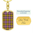 1sttheworld Jewelry - Culloden Ancient Tartan Dog Tag with Swivel Keychain A7 | 1sttheworld