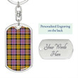 1sttheworld Jewelry - Culloden Ancient Tartan Dog Tag with Swivel Keychain A7
