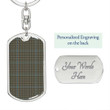 1sttheworld Jewelry - Haig Check Tartan Dog Tag with Swivel Keychain A7