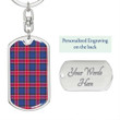 1sttheworld Jewelry - Graham of Menteith Red Tartan Dog Tag with Swivel Keychain A7
