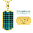 1sttheworld Jewelry - Gunn Ancient Tartan Dog Tag with Swivel Keychain A7 | 1sttheworld