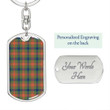 1sttheworld Jewelry - Wilson Ancient Tartan Dog Tag with Swivel Keychain A7