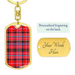 1sttheworld Jewelry - Aberdeen District Tartan Dog Tag with Swivel Keychain A7 | 1sttheworld