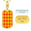 1sttheworld Jewelry - MacMillan Clan Tartan Dog Tag with Swivel Keychain A7 | 1sttheworld