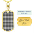 1sttheworld Jewelry - Douglas Grey Modern Tartan Dog Tag with Swivel Keychain A7 | 1sttheworld