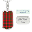1sttheworld Jewelry - Somerville Modern Tartan Dog Tag with Swivel Keychain A7