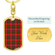 1sttheworld Jewelry - Somerville Modern Tartan Dog Tag with Swivel Keychain A7 | 1sttheworld