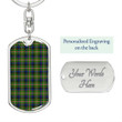 1sttheworld Jewelry - Reid Green Tartan Dog Tag with Swivel Keychain A7