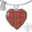 1sttheworld Jewelry - Robertson Weathered Tartan Heart Bangle A7 | 1sttheworld