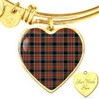 1sttheworld Jewelry - Stewart Black Tartan Heart Bangle A7 | 1sttheworld
