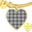 1sttheworld Jewelry - Douglas Grey Modern Tartan Heart Bangle A7 | 1sttheworld