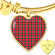 1sttheworld Jewelry - Sinclair Modern Tartan Heart Bangle A7 | 1sttheworld