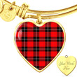 1sttheworld Jewelry - Ramsay Modern Tartan Heart Bangle A7 | 1sttheworld