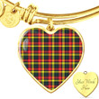 1sttheworld Jewelry - Buchanan Modern Tartan Heart Bangle A7 | 1sttheworld