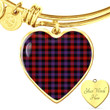 1sttheworld Jewelry - Brown Modern Tartan Heart Bangle A7 | 1sttheworld