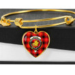 1sttheworld Jewelry - MacIver Modern Clan Tartan Crest Heart Bangle A7 | 1sttheworld