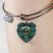 1sttheworld Jewelry - Davidson Ancient Clan Tartan Crest Heart Bangle A7 | 1sttheworld