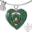 1sttheworld Jewelry - Ross Hunting Ancient Clan Tartan Crest Heart Bangle A7 | 1sttheworld