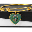 1sttheworld Jewelry - Ross Hunting Ancient Clan Tartan Crest Heart Bangle A7 | 1sttheworld