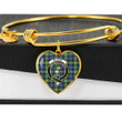 1sttheworld Jewelry - Watson Ancient Clan Tartan Crest Heart Bangle A7 | 1sttheworld