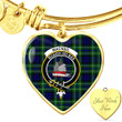 1sttheworld Jewelry - MacNeil of Colonsay Modern Clan Tartan Crest Heart Bangle A7 | 1sttheworld
