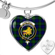 1sttheworld Jewelry - Campbell Modern Clan Tartan Crest Heart Bangle A7 | 1sttheworld