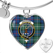 1sttheworld Jewelry - Davidson of Tulloch Clan Tartan Crest Heart Bangle A7 | 1sttheworld