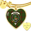 1sttheworld Jewelry - Maxwell Hunting Clan Tartan Crest Heart Bangle A7 | 1sttheworld
