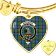 1sttheworld Jewelry - MacLaren Ancient Clan Tartan Crest Heart Bangle A7 | 1sttheworld
